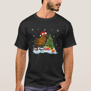 Christmas Lights Santa Kiwi Bird Funny Kiwi Lover T-Shirt