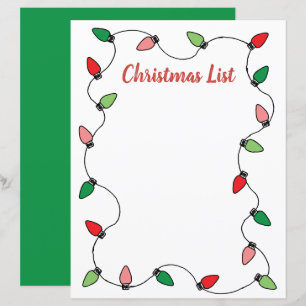 Christmas Lights Santa Wish List TemplateChristmas
