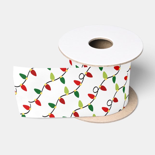 Christmas Lights Satin Ribbon (Spool)