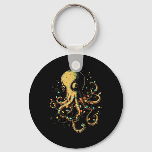 Christmas Lights Sea Octopus Marine Biology Ocean Keychain