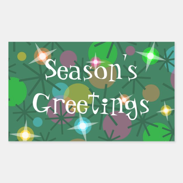 Christmas Lights Season's Greetings rectangle Sticker (Front)
