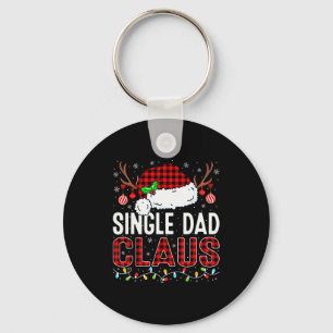 Christmas Lights Single Dad Claus Family Matching Keychain