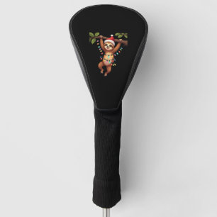 Christmas Lights Sloth Wearing Xmas Hat - Sloth Lo Golf Head Cover