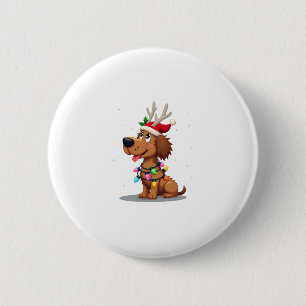Christmas Lights Soft Coated Wheaten Terrier Dog T 2 Inch Round Button