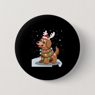 Christmas Lights Soft Coated Wheaten Terrier Dog T 2 Inch Round Button
