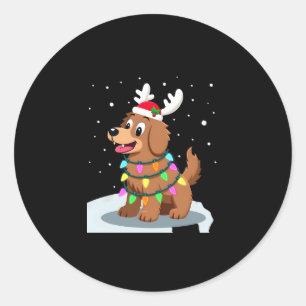 Christmas Lights Soft Coated Wheaten Terrier Dog T Classic Round Sticker