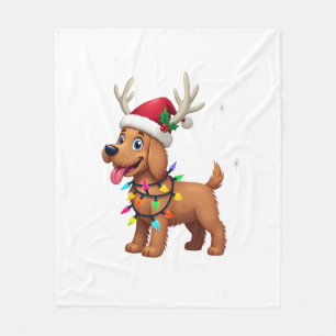 Christmas Lights Soft Coated Wheaten Terrier Dog T Fleece Blanket