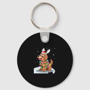 Christmas Lights Soft Coated Wheaten Terrier Dog T Keychain