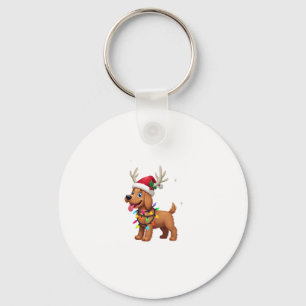Christmas Lights Soft Coated Wheaten Terrier Dog T Keychain