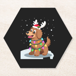 Christmas Lights Soft Coated Wheaten Terrier Dog T Paper Coaster