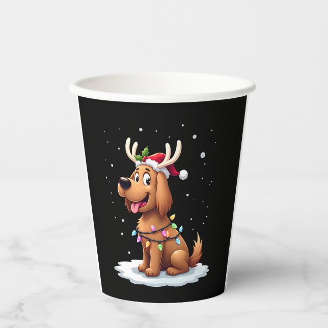 Christmas Lights Soft Coated Wheaten Terrier Dog T Paper Cups (Front)