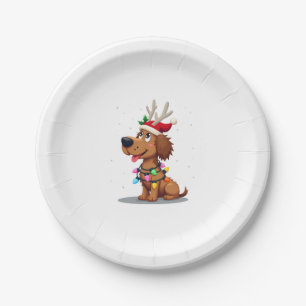 Christmas Lights Soft Coated Wheaten Terrier Dog T Paper Plate
