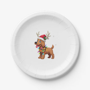 Christmas Lights Soft Coated Wheaten Terrier Dog T Paper Plate