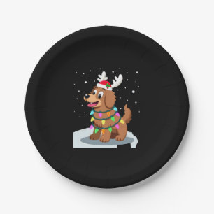Christmas Lights Soft Coated Wheaten Terrier Dog T Paper Plate