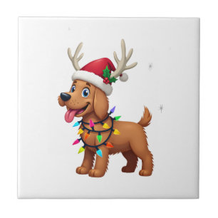 Christmas Lights Soft Coated Wheaten Terrier Dog T Tile