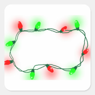 Christmas Lights Square Sticker