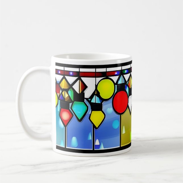 Christmas Lights Stained Glass Mug (Left)