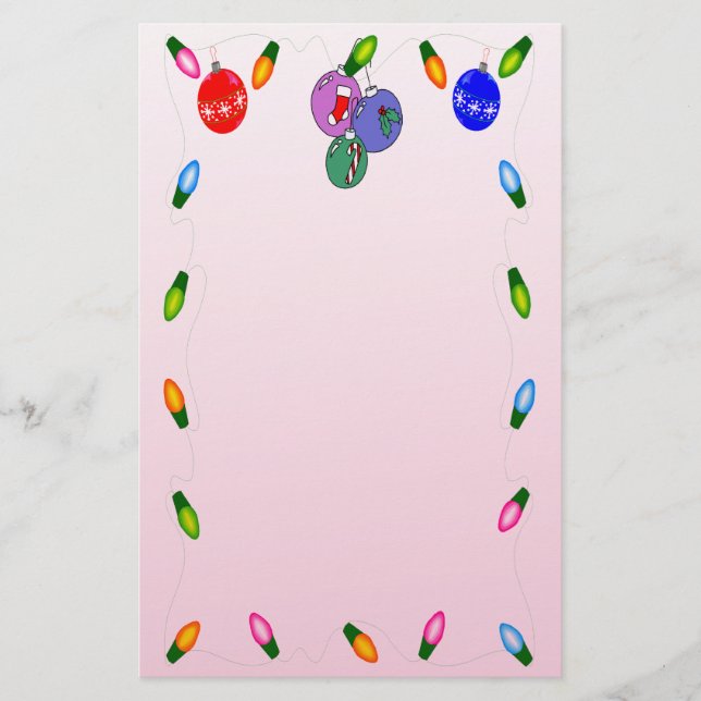 Christmas Lights Stationery (Front)