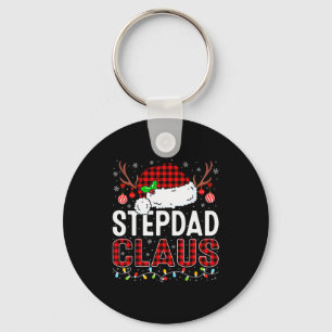 Christmas Lights Stepdad Claus Family Matching Xma Keychain