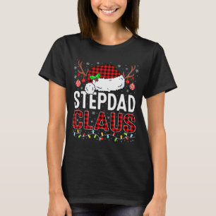 Christmas Lights Stepdad Claus Family Matching Xma T-Shirt