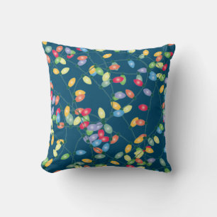 Christmas Lights Tangle Throw Pillow