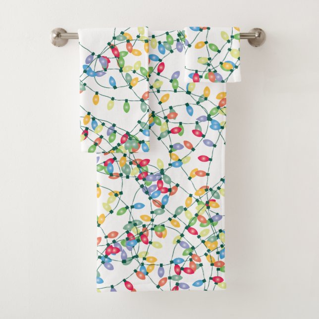 Christmas Lights Tangled Bath Towel Set (Insitu)