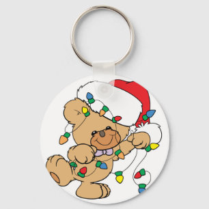 Christmas Lights Teddy Bear Keychain