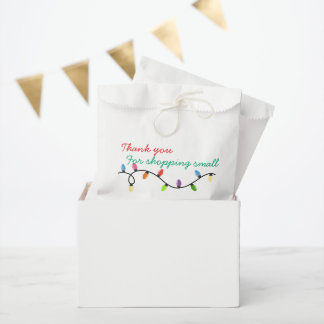 Christmas lights Thank you for shopping small  Favour Bag