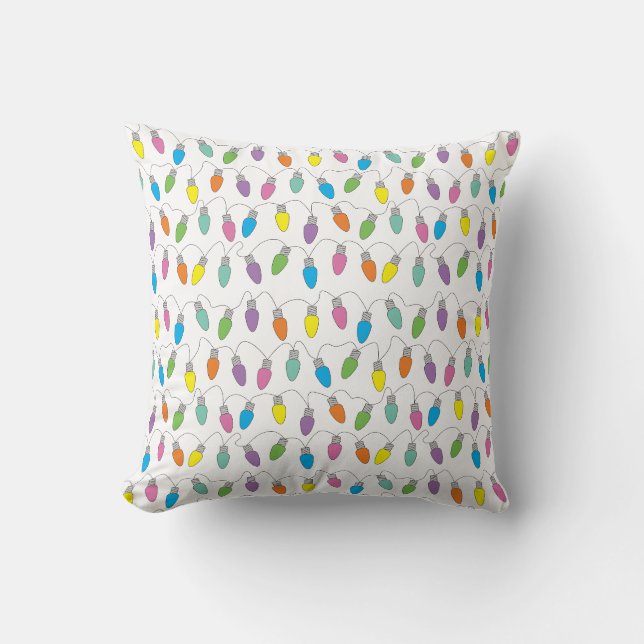 Christmas lights throw pillow (Front)
