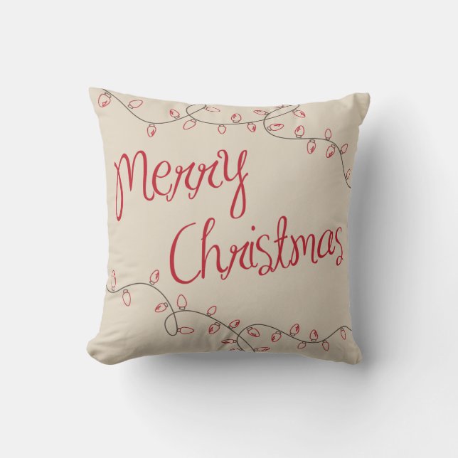 Christmas Lights Throw Pillow (Front)