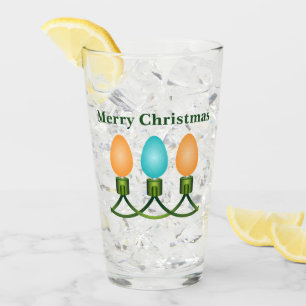 Christmas Lights Trio Orange and Blue Glass