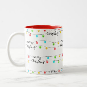 Christmas Lights Two-Tone Coffee Mug