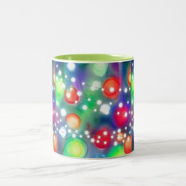 Christmas Lights Two-Tone Coffee Mug (Center)