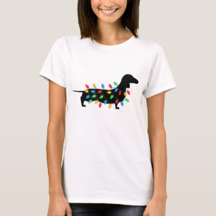 Christmas Lights Wiener Dachshund Dog Lover T-Shirt