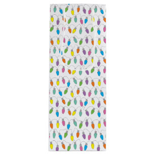 Christmas lights wine gift bag