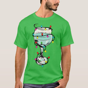 Christmas Lights Wine Glass T-Shirt