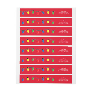 Christmas lights wraparound return address labels