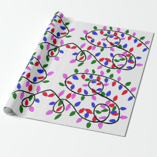 Christmas lights wrapping paper