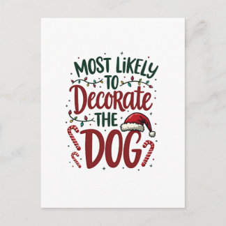 Christmas Likely Decorate Dog Xmas Family Kids Wom Postcard