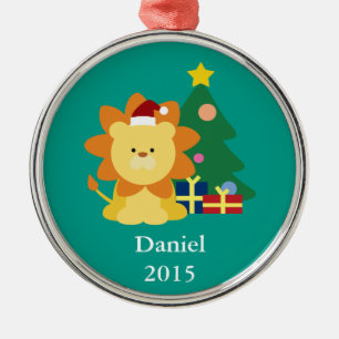 Christmas Lion Metal Ornament
