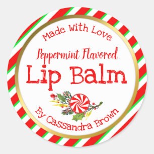 Christmas Lip Balm Customizable Handmade DIY Classic Round Sticker