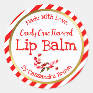 Christmas Lip Balm Customizable Handmade DIY Classic Round Sticker