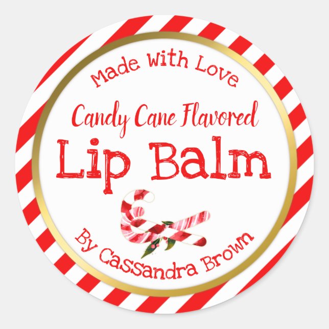 Christmas Lip Balm Customizable Handmade DIY Classic Round Sticker (Front)