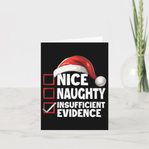 Christmas List Xmas Santa Nice Naughty Insufficien Card