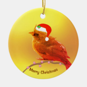 Christmas Little Bird Ceramic Ornament