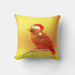 Christmas Little Bird Throw Pillow