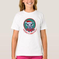 Christmas Llama And Wreath With Text Girl's T-Shir