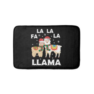 Christmas llama bath mat