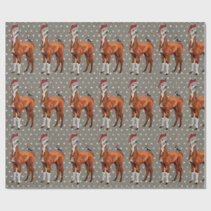 CHRISTMAS LLAMA & BIRD Wrapping Paper