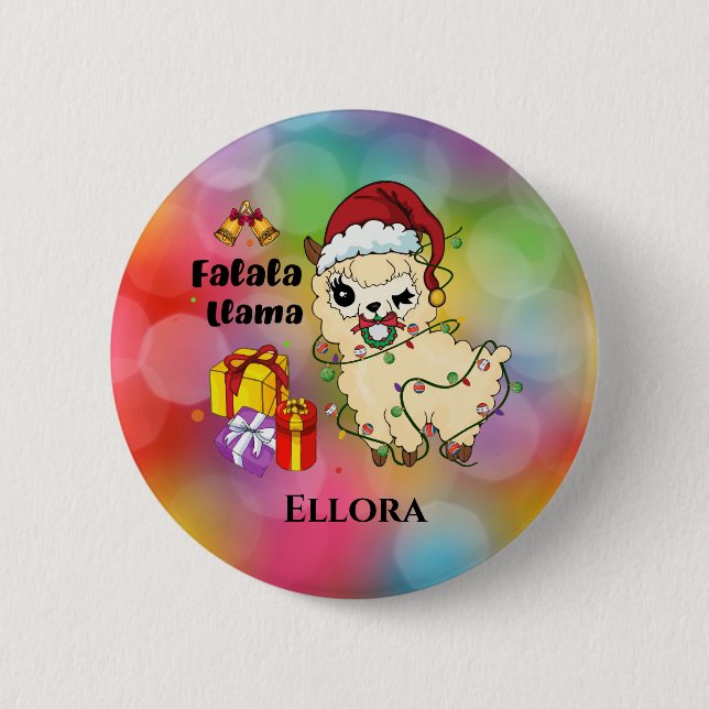 Christmas Llama Button (Front)